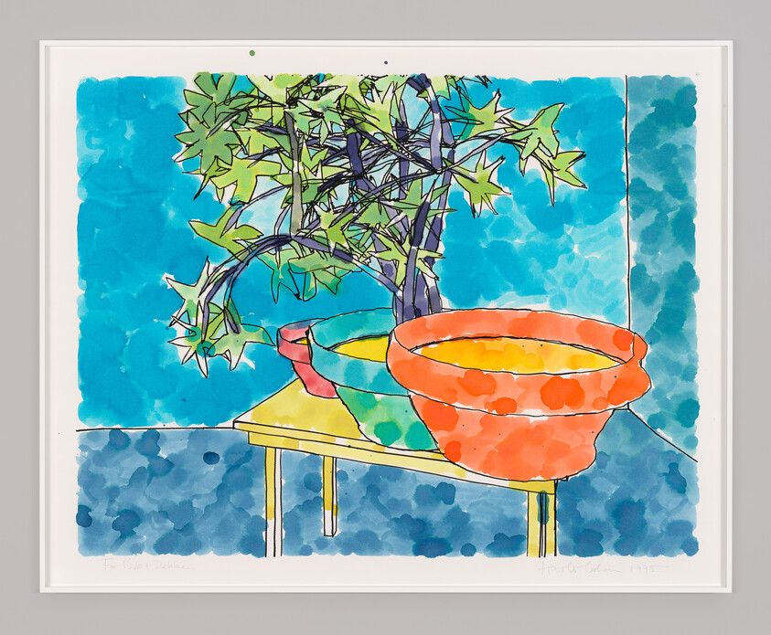 Harold Cohen, Painting by Aaron, 1995, Watercolor and plotter pen on paper, 52 3/4 x 66 in. (134 x 167.6 cm) (Whitney Museum of American Art)